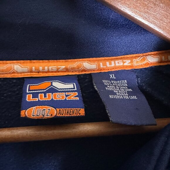 VTG Y2K Lugz Sweater Zip Up Sweater Men Blue XL Gymwear Indie 00s Retro White - Picture 5 of 14